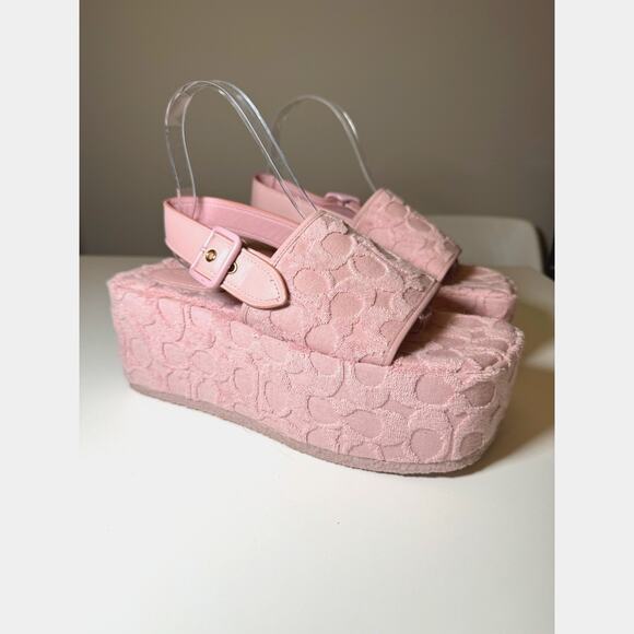 Coach Shoes - Coach Womens Noelle Pink Platform Sandals Shoes 7.5B Chunky Y2K Retro